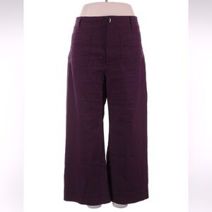 Maeve by Anthropologie Purple Wide Leg Colette Cropped Pants Size 34P